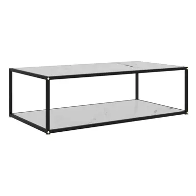 vidaXL Tea Table White cm Tempered Glass Accent Coffee Couch Console Table