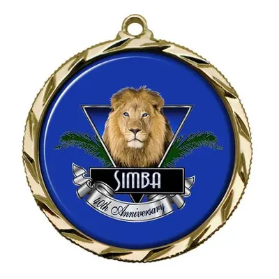 Simba EXPRESS-022A 2.5 in. Vibraprint Insert Medal with Coin Edge, Gold