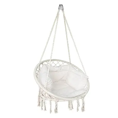 VOUNOT Hanging Chair with Cushion, Macrame Hammock Swing Chair for Balcony, Patio, Garden, Outdo