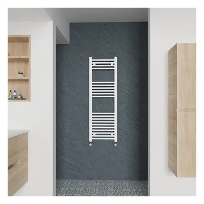 (Straight, 1200x400mm) Warmehaus Heated Towel Rail White Bathroom Ladder Style Radiator Central 