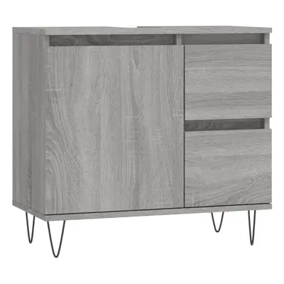 (grey sonoma) vidaXL Bathroom Cabinet Vanity Unit Highboard Cupboard White Engineered Wood