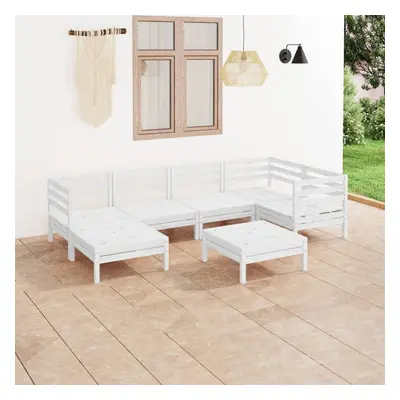 vidaXL Garden Lounge Set Outdoor Lounge Set Piece Solid Wood Pine White