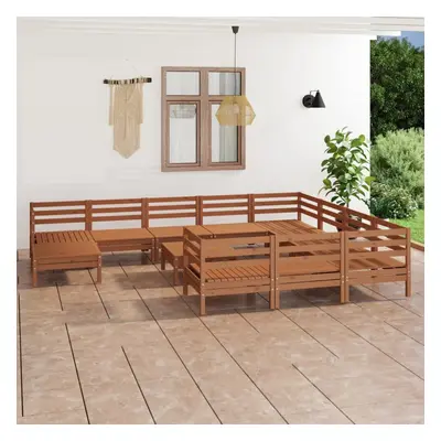 vidaXL Garden Lounge Set Patio Lounge Set Piece Honey Brown Solid Wood Pine