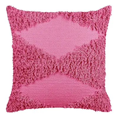 Tufted Cotton Cushion x cm Pink RHOEO