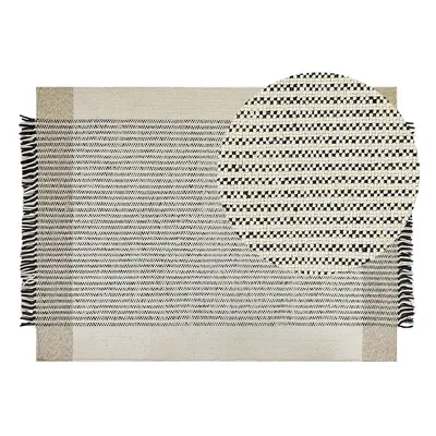 Wool Area Rug x cm Beige and Black DIVARLI