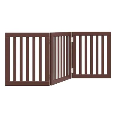 (brown, x x cm/ pcs) vidaXL Dog Gate with Door Foldable Pet Gate Dog Fence Pet Barrier Poplar Wo