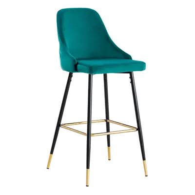 (Green) x Velvet Padded Breakfast Bar Kitchen Island Breakfast Pub Stools Chair With Metal Legs 