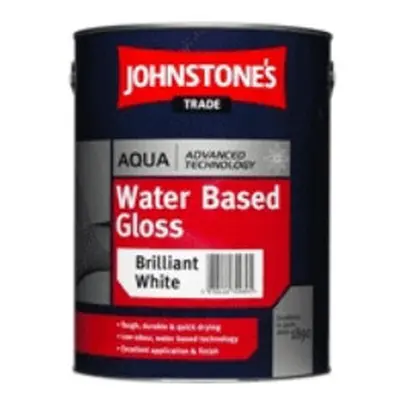 Johnstone's Trade Aqua Water Based Gloss Brilliant White 1L with Avenue touch up brush