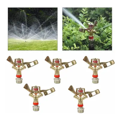 5pcs 3/4" Irrigation Water Impact Lawn Sprinkler Rotate Grass Sprayer Garden Lawn