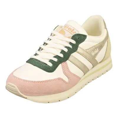 (7) Gola Daytona Quadrant Womens Fashion Trainers in Off White Pink