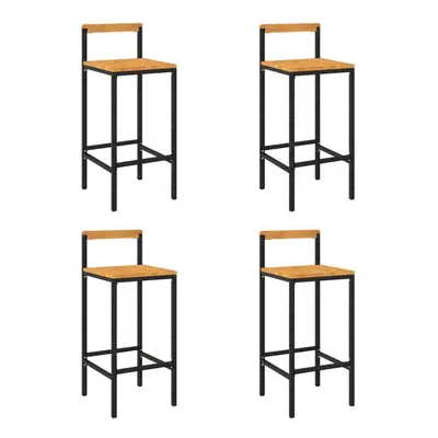 (black, x x cm/ pcs) vidaXL Bar Stools Pub Stool Bar Chair Grey Poly Rattan and Solid Wood Acaci