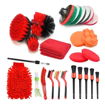 27pcs Car Wash Tools Set with Car Wash Cleaning Brush Car Wipes Tire Cleaning Brush Car Wash Bru