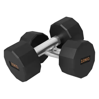 SPORTNOW Dumbbells Weights Set with 12-Sided Shape and Non-Slip Grip, x 10kg