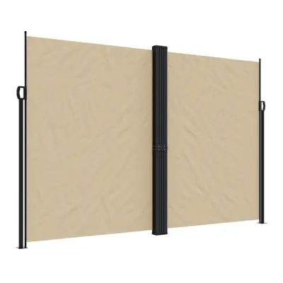 (beige, x cm) vidaXL Retractable Side Awning Outdoor Privacy Screen Balcony Sunshade Shelter