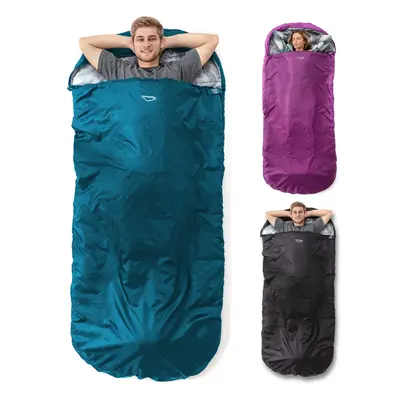 HIGHLANDER Extra Wide Rectangular Sleeping Bag For Adults - 1.6kg Lightweight Warm Snuggle Sleep