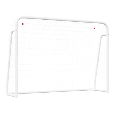 (214 x x cm) vidaXL Football Goal with Net White Steel Outdoor Soccer Training Equipment