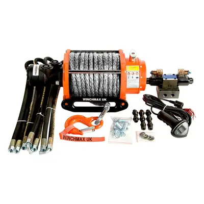 20,000lb Hydraulic Winch. 25m x 13mm Dyneema Rope. 12V System.