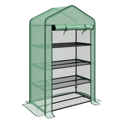 Outsunny x x 160cm Portable Mini Greenhouse with Shelves, Green