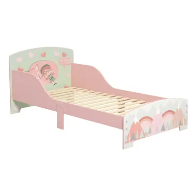 ZONEKIZ Toddler Bed Frame, Kids Bedroom Furniture for Ages Years, Pink