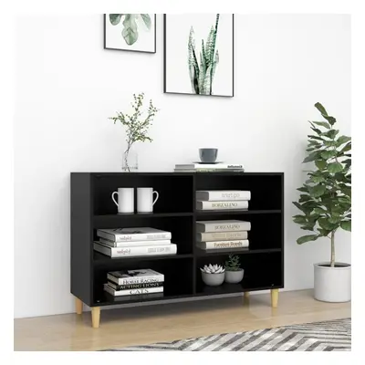 vidaXL Sideboard Black Chipboard Side Book Storage Cabinet Standing Shelf Home