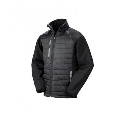 (2XL, Black/Grey) Result Mens Black Compass Padded Soft Shell Jacket