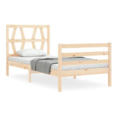 (brown, x cm) vidaXL Bed Frame Platform Bed with Headboard White Small Double Solid Wood