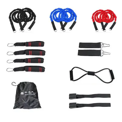 (F) 7/9/12/16/20 Pcs Fitness Resistance Bands Set Home Stretch Strength Training Yoga Pilates Ex