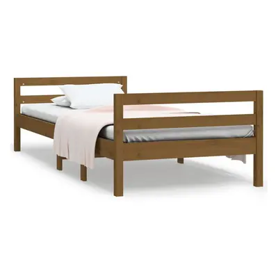 (honey brown, x cm) vidaXL Bed Frame Wooden Bedstead Bed Base Mattress Foundation Solid Wood Pin