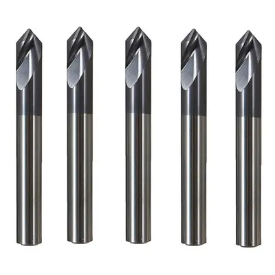 5pcs 6mm Degree Chamfer Mill Flutes HRC45 Carbide End Milling Cutter