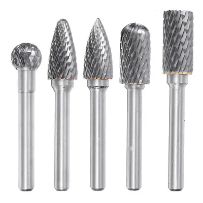 5pcs 6x12mm Double Lines Rotary File Burr Tungsten Carbide Rotary Cutter Files for Rotary Drill