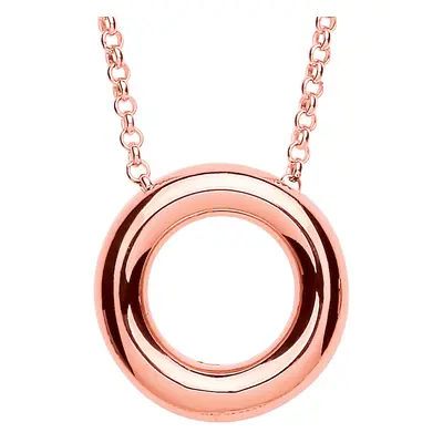 Jewelco London Ladies Rose Gold-Plated Sterling Silver Donut Ring Charm Necklace inch - GVK284