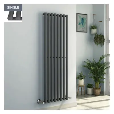 Voss x 545mm Anthracite Single Oval Tube Vertical Bathroom Toilet Home Radiator