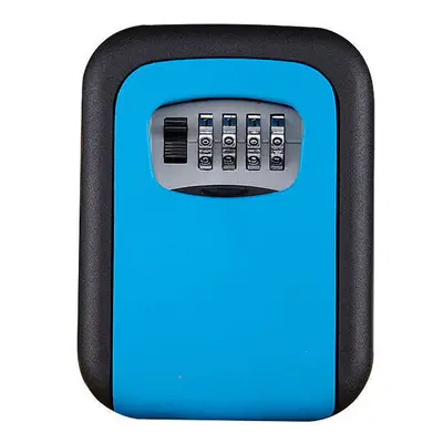 (Blue) Digits Password Key Box Decoration Password Lock Key Storage Box Wall Mounted