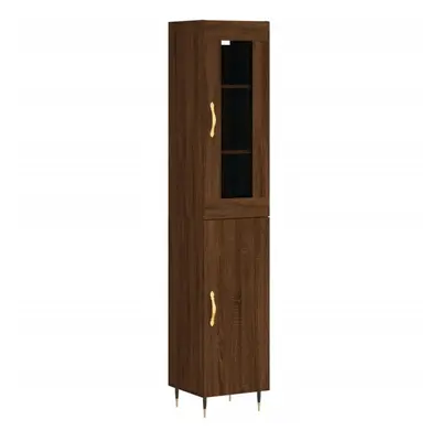 vidaXL Highboard Sideboard Cupboard Storage Cabinet Brown Oak Engineered Wood