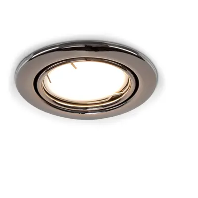 Pack of - Fire Rated Black Chrome Tiltable GU10 Recessed Ceiling Downlights - Complete with 5w L