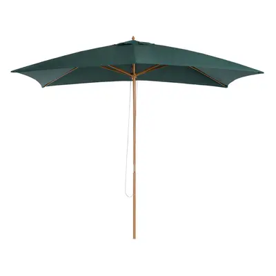 Outsunny Wooden Garden Parasol Sun Shade Patio Umbrella Canopy Green