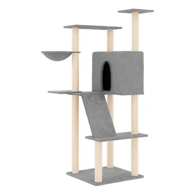 (light grey) vidaXL Cat Tree with Sisal Scratching Posts Cat Scratch Tower Cat Climber