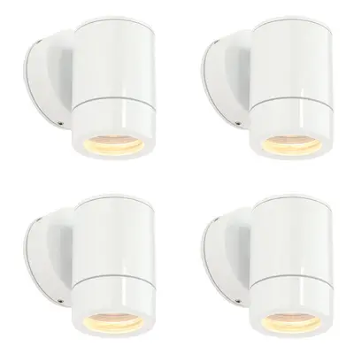 4 PACK Outdoor IP65 Wall Downlight - Dimmable 7W LED GU10 - Gloss White