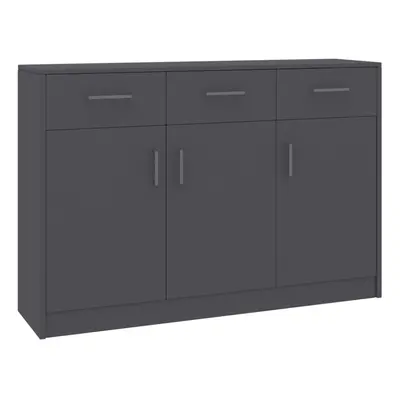 vidaXL Sideboard Grey Engineered Wood Cabinet Home Decor Organiser Buffet