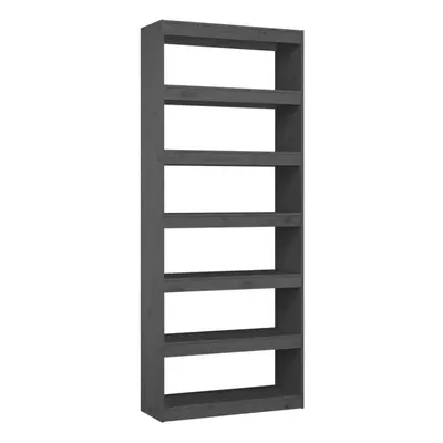 vidaXL Solid Wood Pine Book Cabinet/Room Divider Grey Wooden Bookcase Shelf