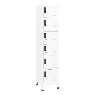 vidaXL Locker Cabinet White cm Steel Storage Home Office Cabinet Furniture