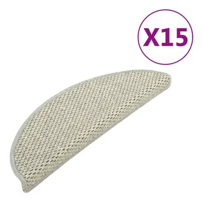 vidaXL Stair Mats Carpet Stair Tread Rug Self-adhesive Sisal-Look pcs Grey