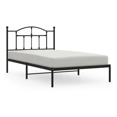 (black, x 203/with headboard) vidaXL Metal Bed Frame Bedroom Platform Bed Base Bedstead Mattress