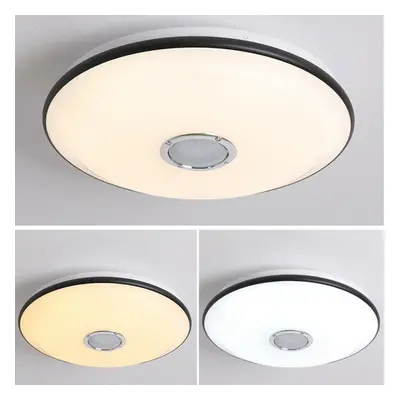 (Black, 60W) 36-60W LED RGB Music Ceiling Lamp Bluetooth APP+Remote Control Home Bedroom Lights