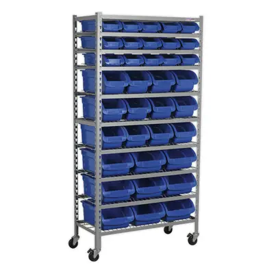 36 Tray / Bin Mobile Parts Picking Trolley - Garage & Warehouse Storage Unit