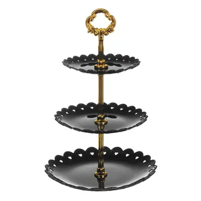 (Black) Tier Cupcake Stand Afternoon Tea Dessert Plate Party Wedding Food Display Rack