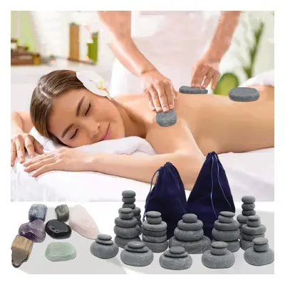 72Pcs Basalt Massage Hot Stone Set for Spa