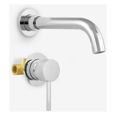 Gio Basin Mixer Tap Wall Mounted & Concealed Valve and Waste