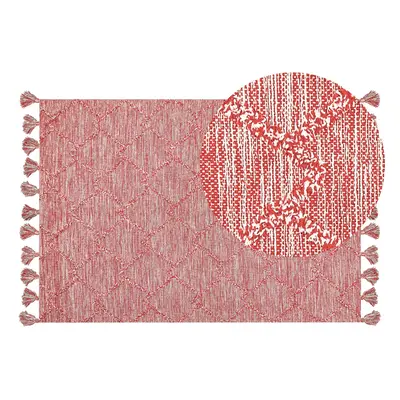 Cotton Area Rug x cm Red NIGDE