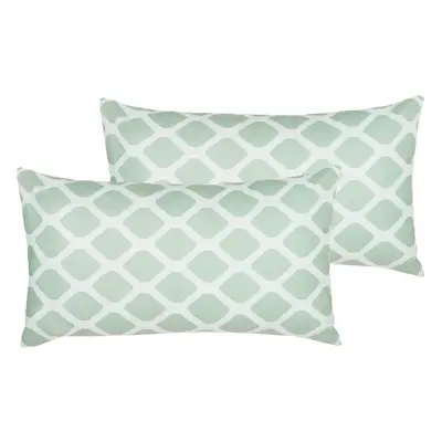 Set of Outdoor Cushions KALAMOS Geometric Pattern x cm Mint Green